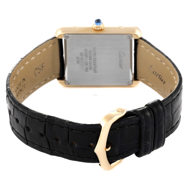Cartier,Tank 31x24.40mm,31x24.40mm,Yellow Gold,Silver,Quartz,Sapphire,Crystal Glass,Square,W1018755
