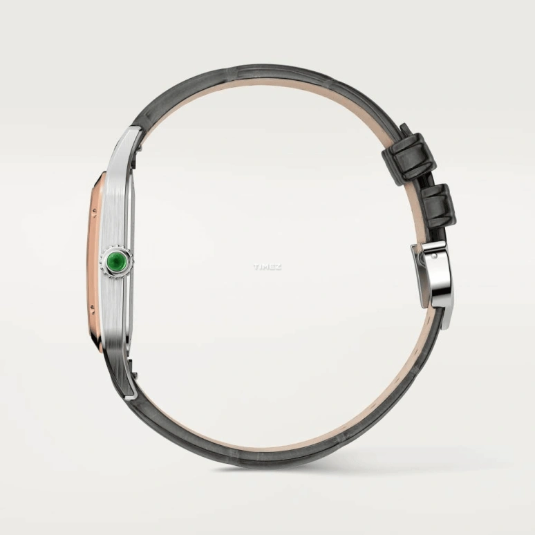 Cartier,Santos de Cartier 43.50x31.40mm,43.50x31.40mm,Stainless Steel,Rose Gold,Rose Gold,Handwound,Sapphire,Crystal Glass,Square,W2SA0027