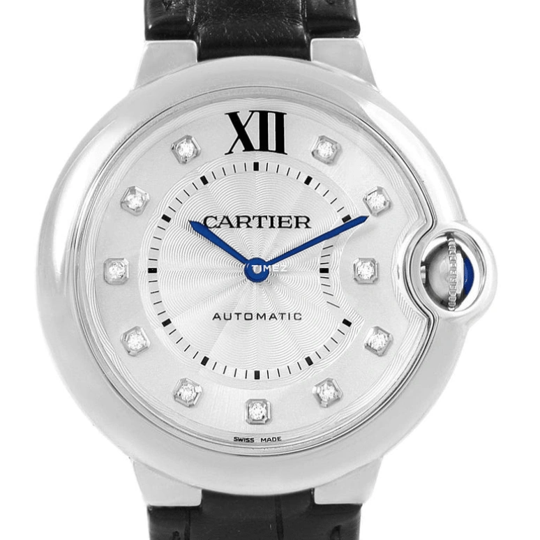 Cartier,Ballon Bleu de Cartier 33mm,33mm,Stainless Steel,Silver,Automatic,Sapphire,Crystal Glass,Round,W4BB0009