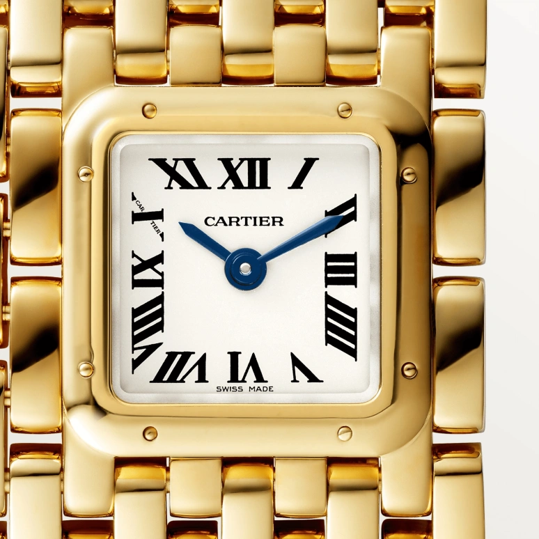Cartier,Panthère de Cartier 22x19mm,22x19mm,Yellow Gold,Silver,Quartz,Sapphire,Crystal Glass,Square,WGPN0018