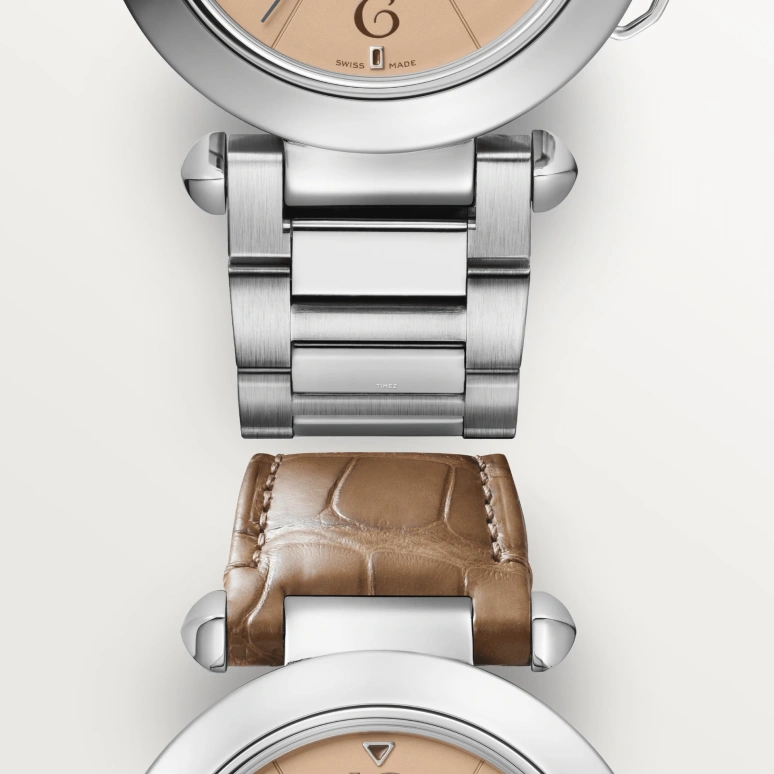 Cartier,Pasha de Cartier 35mm,35mm,Stainless Steel,Salmon,Automatic,42hours,In-house Caliber,WSPA0041