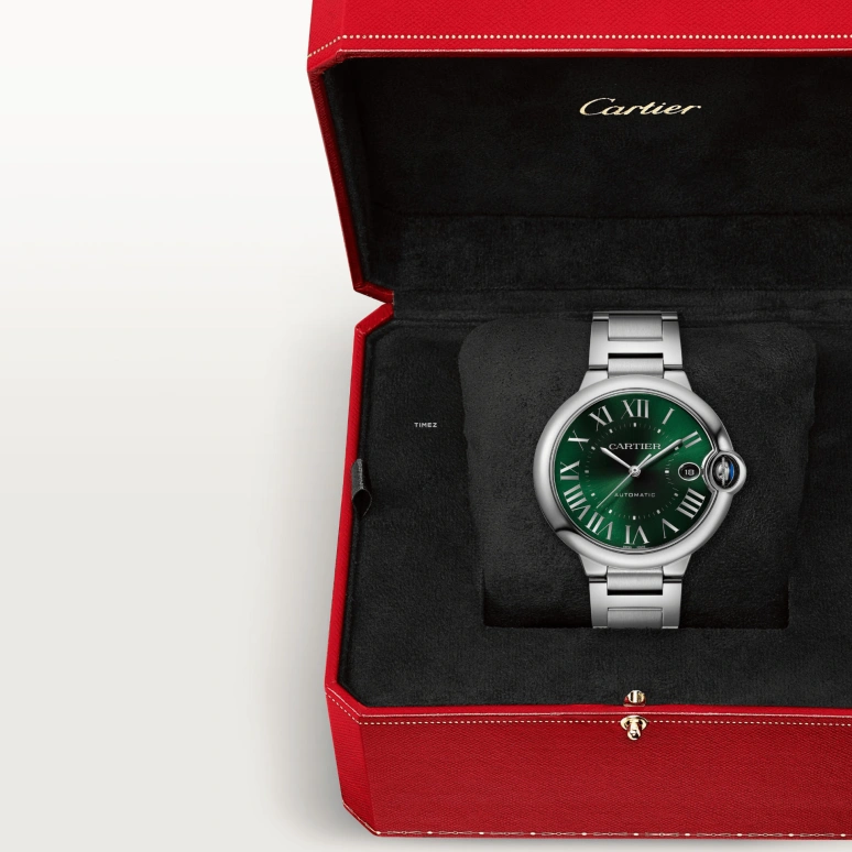 Cartier,Ballon Bleu de Cartier 40mm,40mm,Stainless Steel,Green,Automatic,Day,42hours,WSBB0071