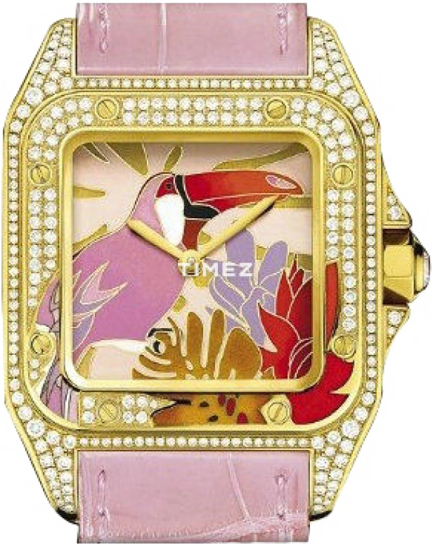 Cartier,Santos de Cartier ,Yellow Gold,Automatic,In-house Caliber,Sapphire,Crystal Glass,WM505009