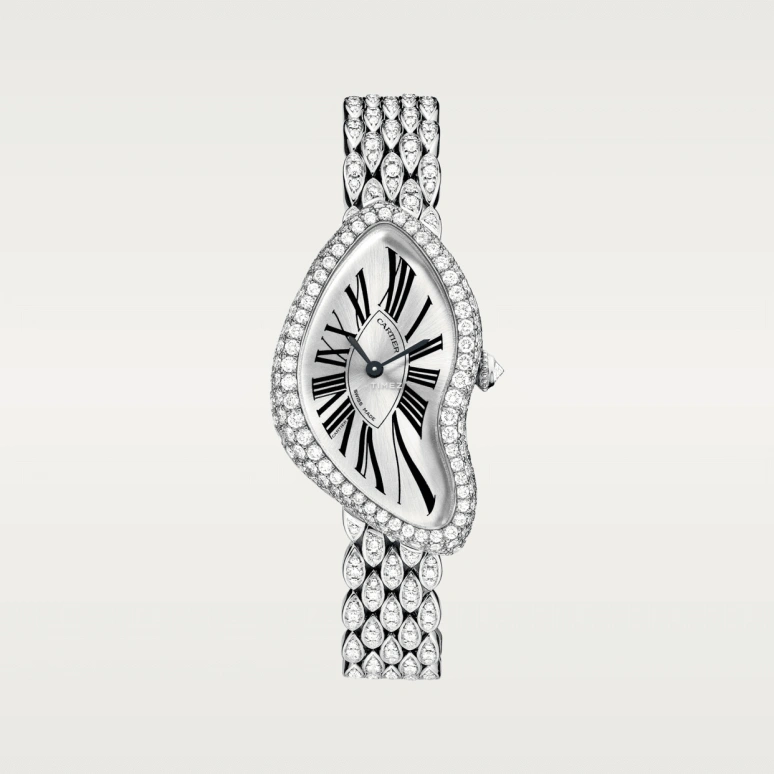 Cartier,Crash de Cartier 38.45x25.50mm,38.45x25.50mm,White Gold,Silver,Handwound,In-house Caliber,Hardlex,HPI00654