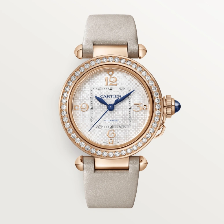 Cartier,Pasha de Cartier 35mm,35mm,Rose Gold,Silver,Automatic,42hours,In-house Caliber,WJPA0027