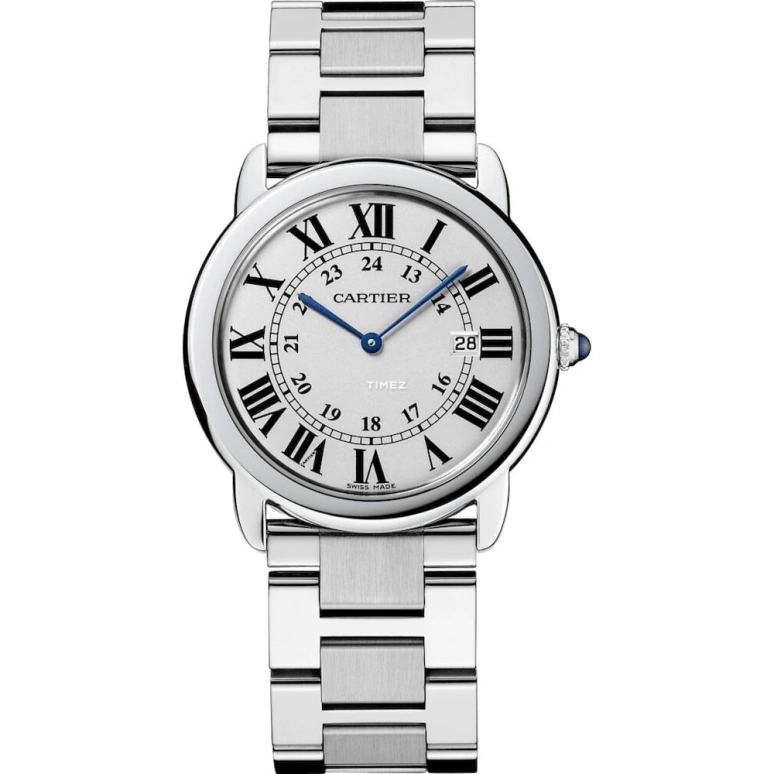 Cartier,Ronde de Cartier 36mm,36mm,Stainless Steel,Silver,Quartz,Day,In-house Caliber,W6701005