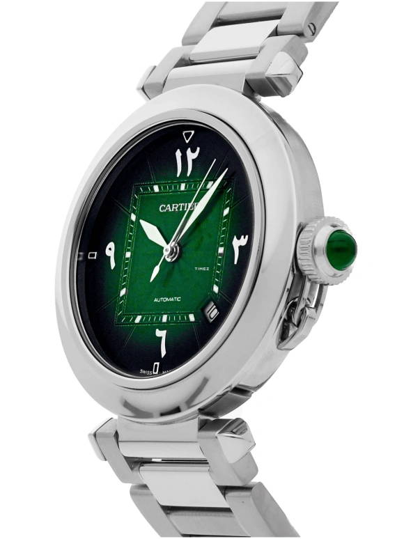 Cartier,Pasha de Cartier 41mm,41mm,Stainless Steel,Green,Automatic,Day,42hours,WSPA0022