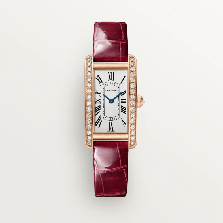 Cartier,Tank 35.40x19.40mm,35.40x19.40mm,Rose Gold,Silver,Quartz,Sapphire,Crystal Glass,Square,WJTA0042