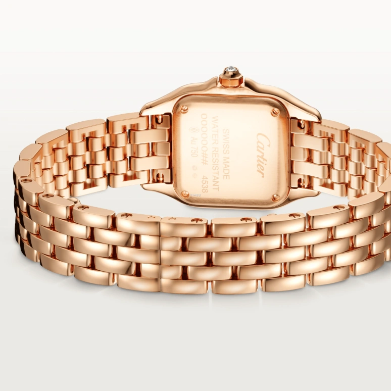 Cartier,Panthère de Cartier 30.30x22mm,30.30x22mm,Rose Gold,Silver,Quartz,Sapphire,Crystal Glass,Square,WJPN0039