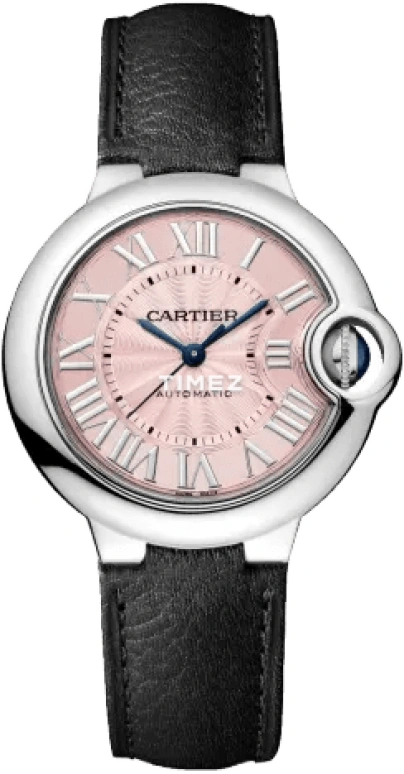 Cartier,Ballon Bleu de Cartier 33mm,33mm,Stainless Steel,Pink,Automatic,Sapphire,Crystal Glass,Round,WSBB0041