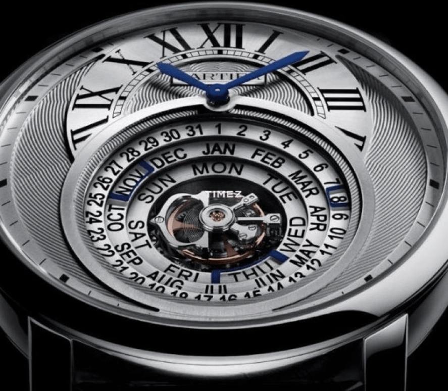 Cartier,Rotonde de Cartier 45mm,45mm,Platinum,Silver,Automatic,Perpetual Calendar,Leap Year,Month,Date,50hours,In-house Caliber,W1556242