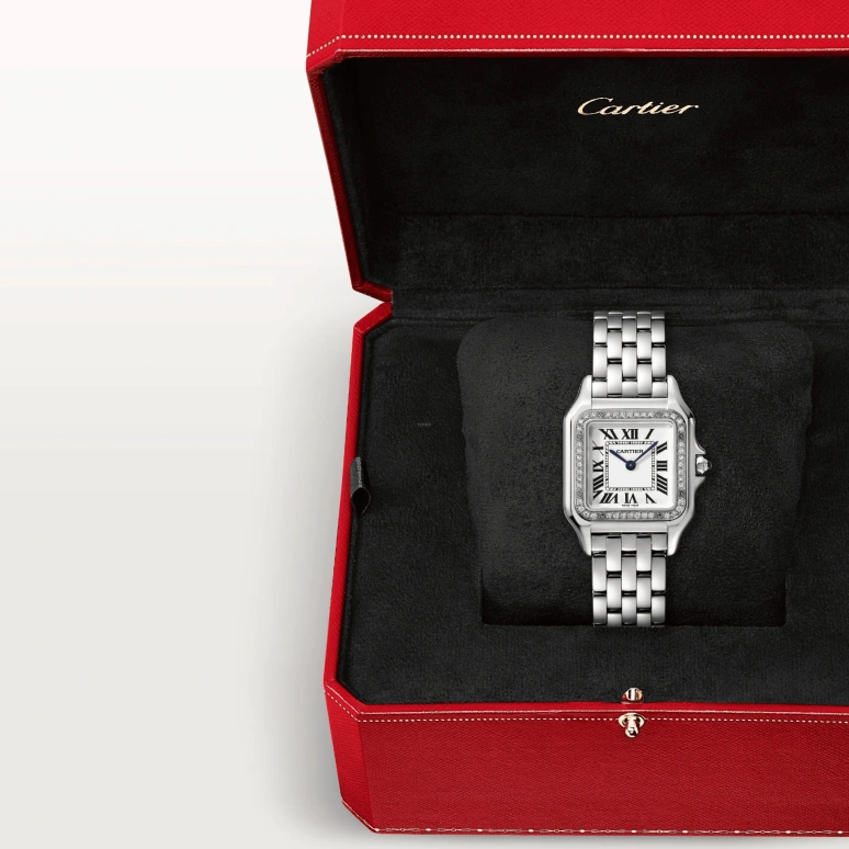 Cartier,Panthère de Cartier 29x37mm,29x37mm,Stainless Steel,Silver,Quartz,Sapphire,Crystal Glass,Square,W4PN0008