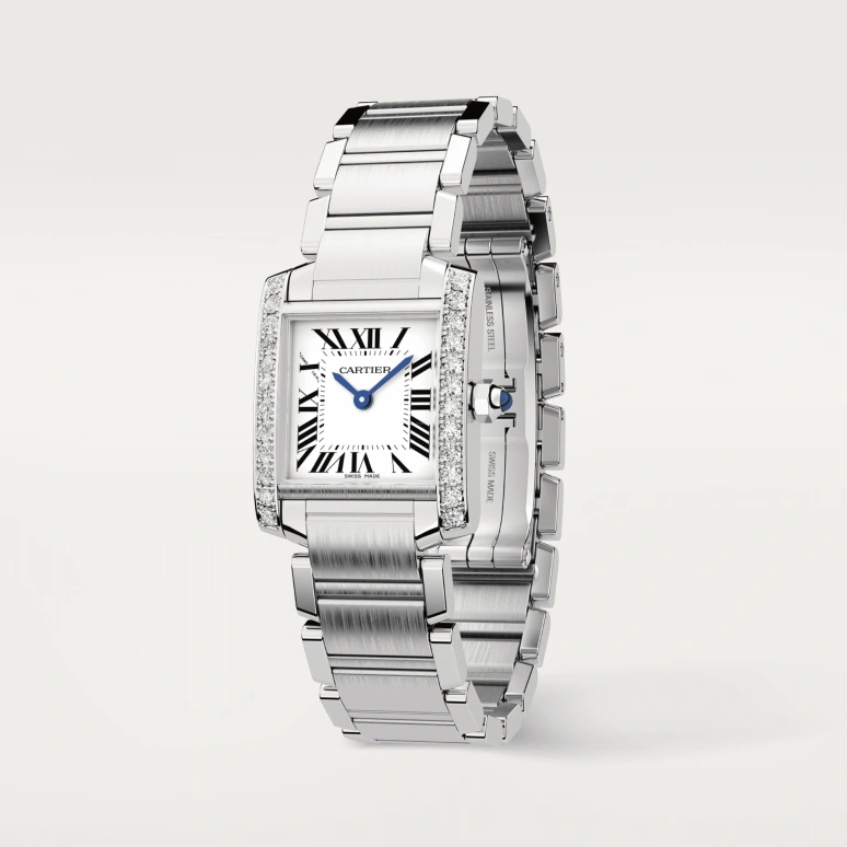 Cartier,Tank 25x20mm,25x20mm,Stainless Steel,Silver,Quartz,Sapphire,Crystal Glass,Square,W4TA0008