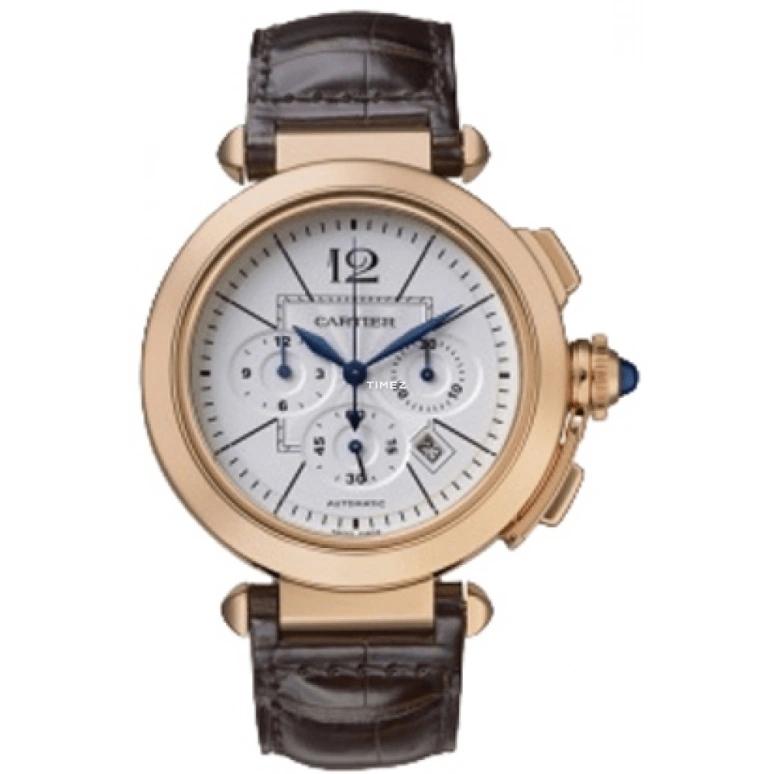 Cartier,Pasha de Cartier 42mm,42mm,Rose Gold,Silver,Automatic,Chronograph,Day,W3019951