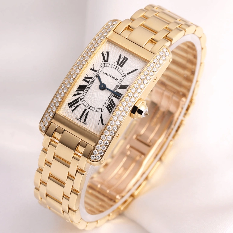 Cartier,Tank 19mm,19mm,Rose Gold,Silver,Quartz,Sapphire,Crystal Glass,Square,WB7043JQ