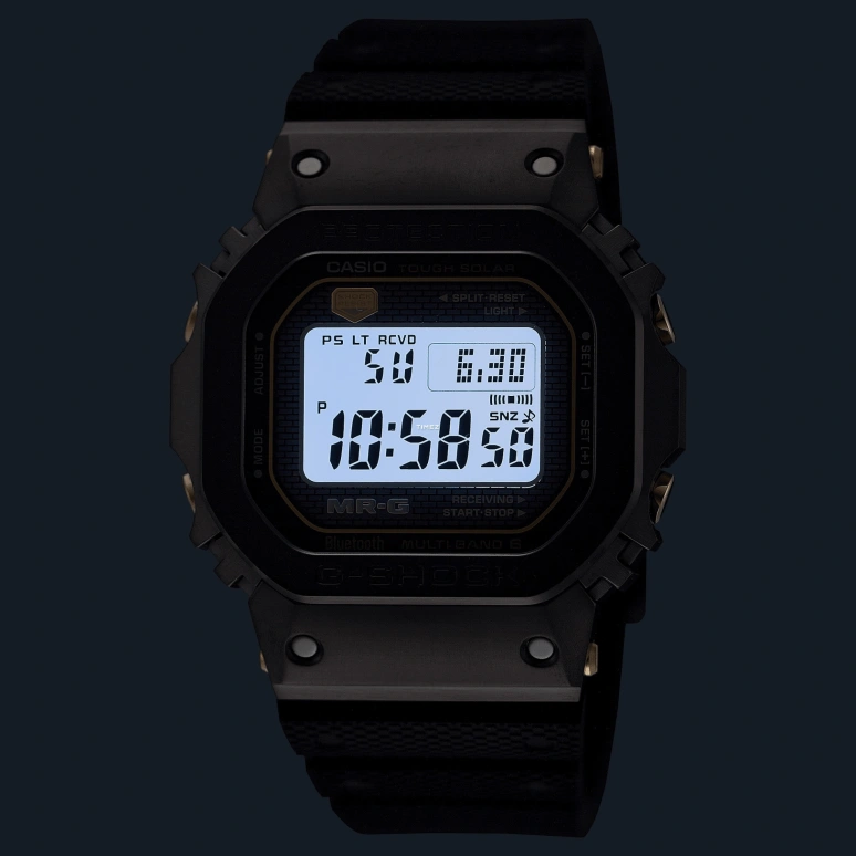 Casio,MR-G 49.40x43.20mm,49.40x43.20mm,Titanium,Cobalt Alloy,Grey,Quartz,Countdown,Chronograph,Month,Date,Plexi,Glass,Square,MRGB5000R,MRGB5000R-1