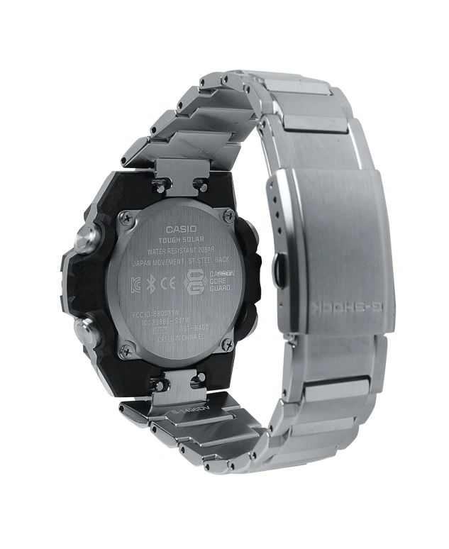Casio,G-STEEL 49.60mm,49.60mm,Resin,Black,Quartz,Countdown,Chronograph,Month,Date,Hardlex,Round,GSTB400CD,GSTB400CD-1A3