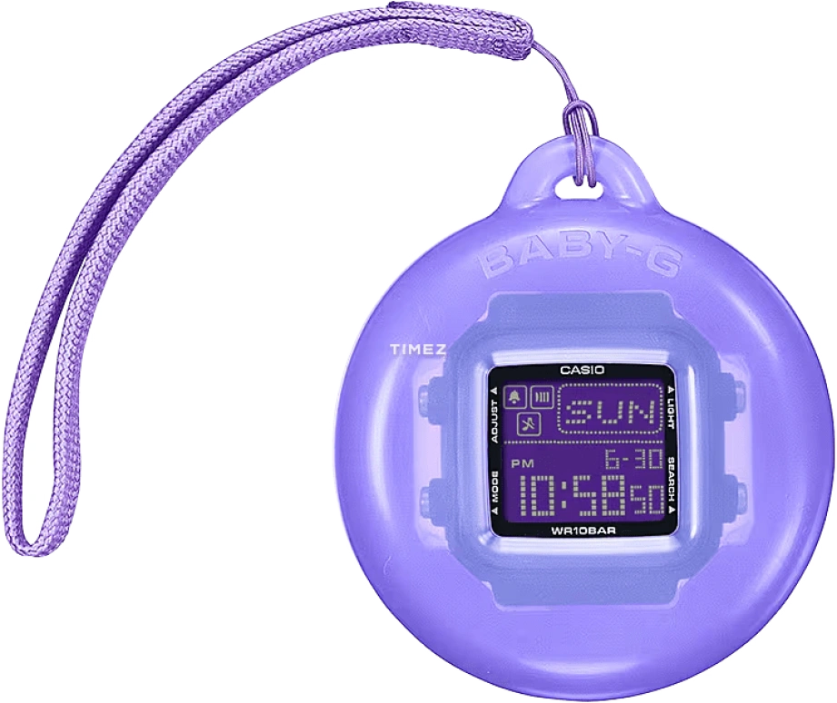Casio,BGD-10 42.80x39mm,42.80x39mm,Resin,Purple,Quartz,Countdown,Chronograph,Month,Date,Hardlex,Square,BGD10K,BGD10K-2