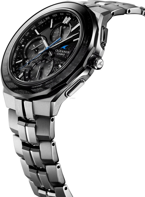 Casio,OCEANUS 48.80x42.30mm,48.80x42.30mm,Titanium,Black,Quartz,Date,Day,World Time,OCWS5000ME1A
