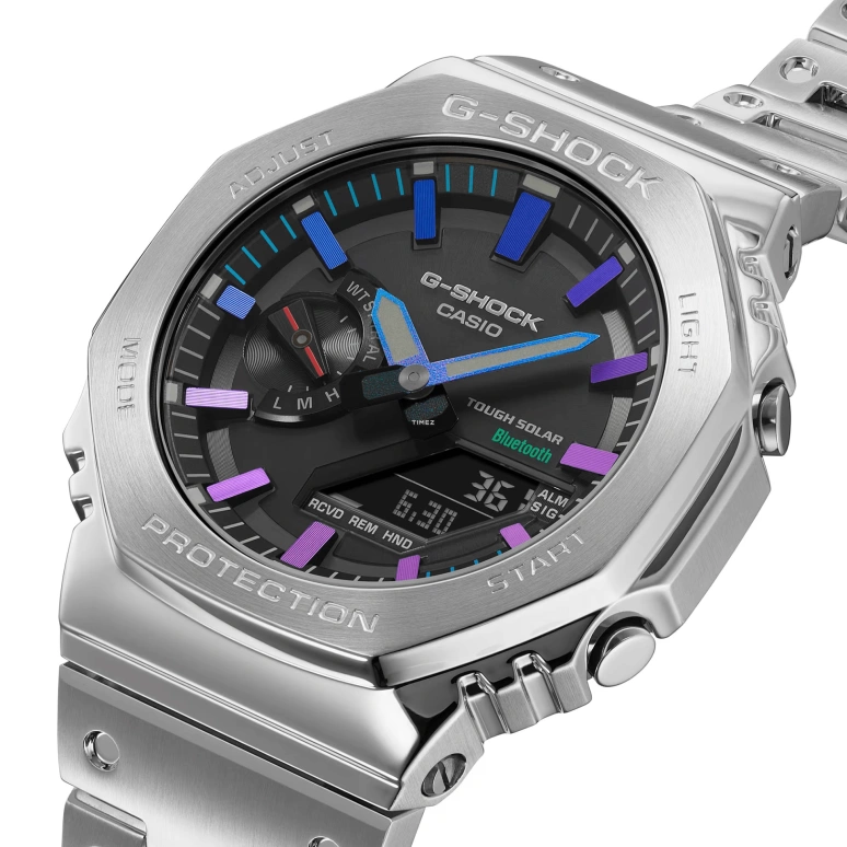 Casio,G-SHOCK 49.80x44.40mm,49.80x44.40mm,Stainless Steel,Black,Quartz,Countdown,Chronograph,Month,Date,Hardlex,Octagon,GMB2100PC,GMB2100PC-1A