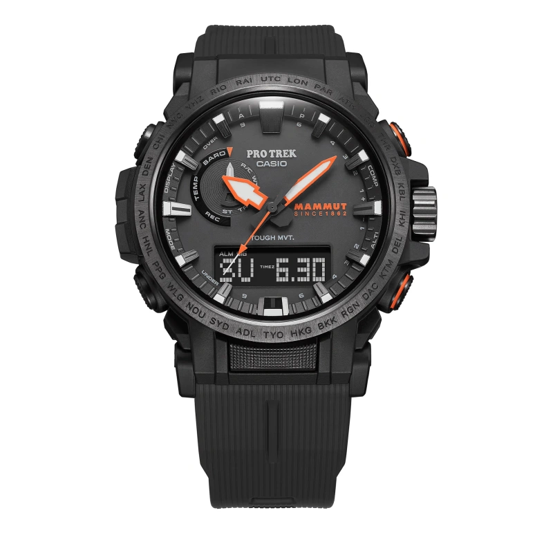 Casio,PROTREK 51x47.40mm,51x47.40mm,Stainless Steel,Black,Quartz,Countdown,Chronograph,Month,Date,Hardlex,Round,PRW61MA,PRW61MA-1A
