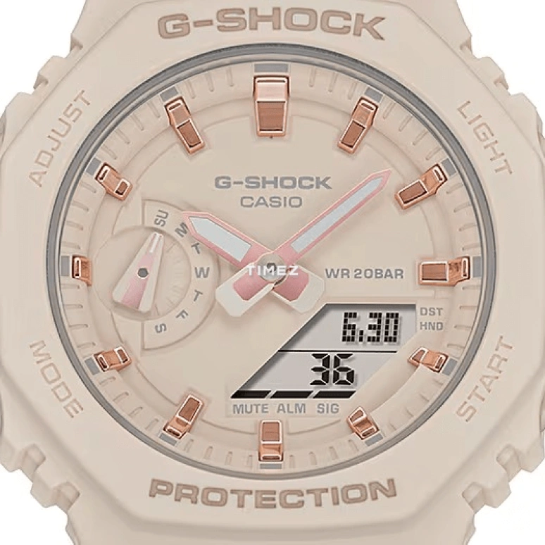 Casio,G-SHOCK 42.90mm,42.90mm,Carbon,Resin,Pink,Quartz,Countdown,Chronograph,Month,Date,Hardlex,Octagon,GMAS2100,GMAS2100-4A
