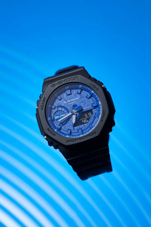 Casio,G-SHOCK 48.50x45.40mm,48.50x45.40mm,Resin,Carbon,Blue,Quartz,Countdown,Chronograph,Month,Date,Hardlex,Round,GA2100BP,GA2100BP-1A