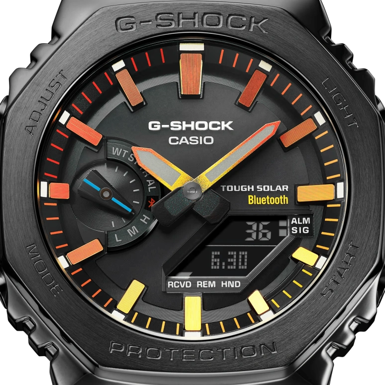 Casio,G-SHOCK 49.80x44.40mm,49.80x44.40mm,Stainless Steel,Black,Quartz,Countdown,Chronograph,Month,Date,Hardlex,Round,GMB2100BPC1A