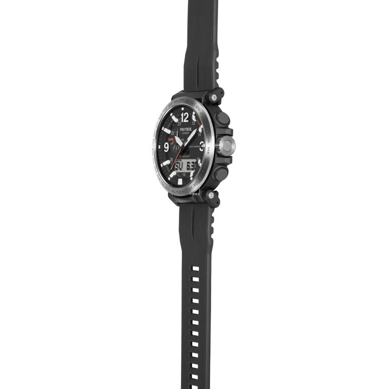 Casio,PROTREK 51.60x51.50mm,51.60x51.50mm,Stainless Steel,Black,Quartz,Countdown,Chronograph,Month,Date,Hardlex,Round,PRW6611Y,PRW6611Y-1
