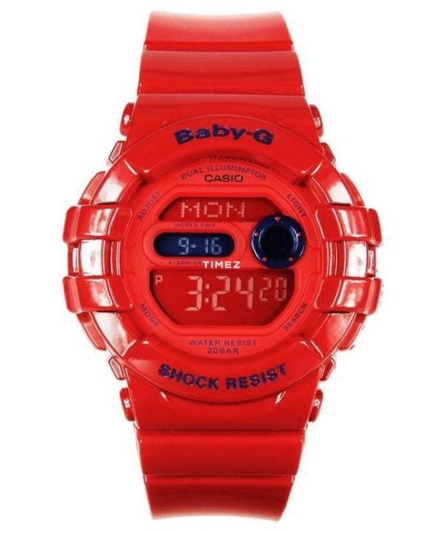 Casio,BABY-G 46.30x42.30mm,46.30x42.30mm,Plastic,Red,Quartz,Round,BGD,BGD-140-4D