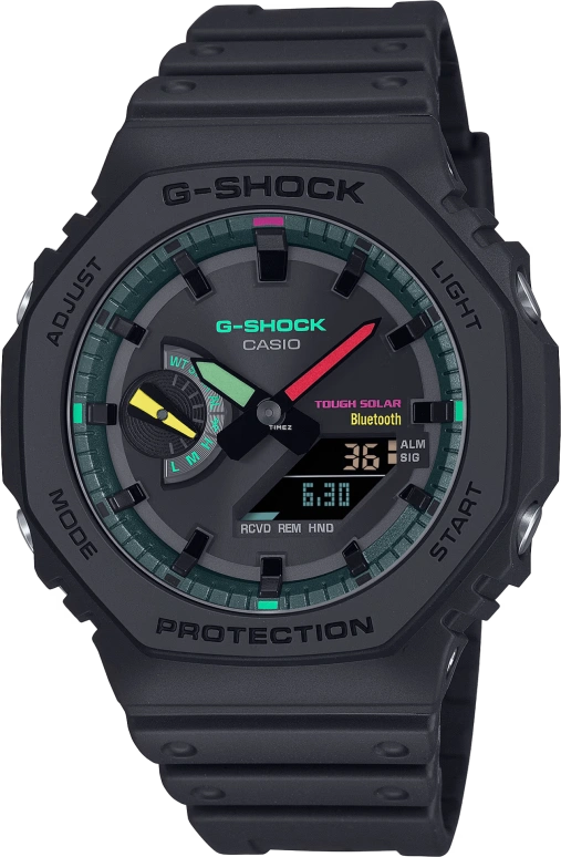 Casio,G-SHOCK 45.40mm,45.40mm,Carbon,Bio-sourced,Resin,Black,Quartz,Countdown,Chronograph,Month,Date,Hardlex,Octagon,GAB2100MF,GAB2100MF-1A