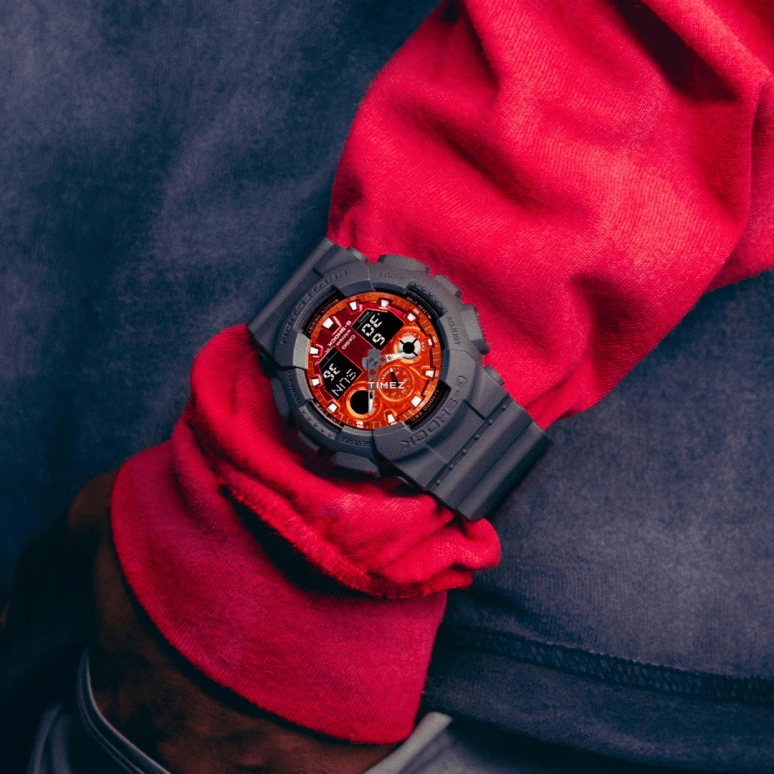 Casio,G-Shock GA-100 51.20mm,51.20mm,Resin,Orange,Quartz,Countdown,Chronograph,Month,Date,Hardlex,Round,GA100FL,GA100FL-8A