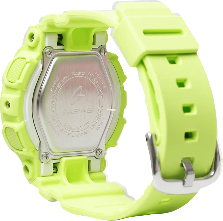 Casio,BA-110 43.40mm,43.40mm,Resin,Green,Quartz,Countdown,Chronograph,Month,Date,Hardlex,Round,BA110YK,BA110YK-3A