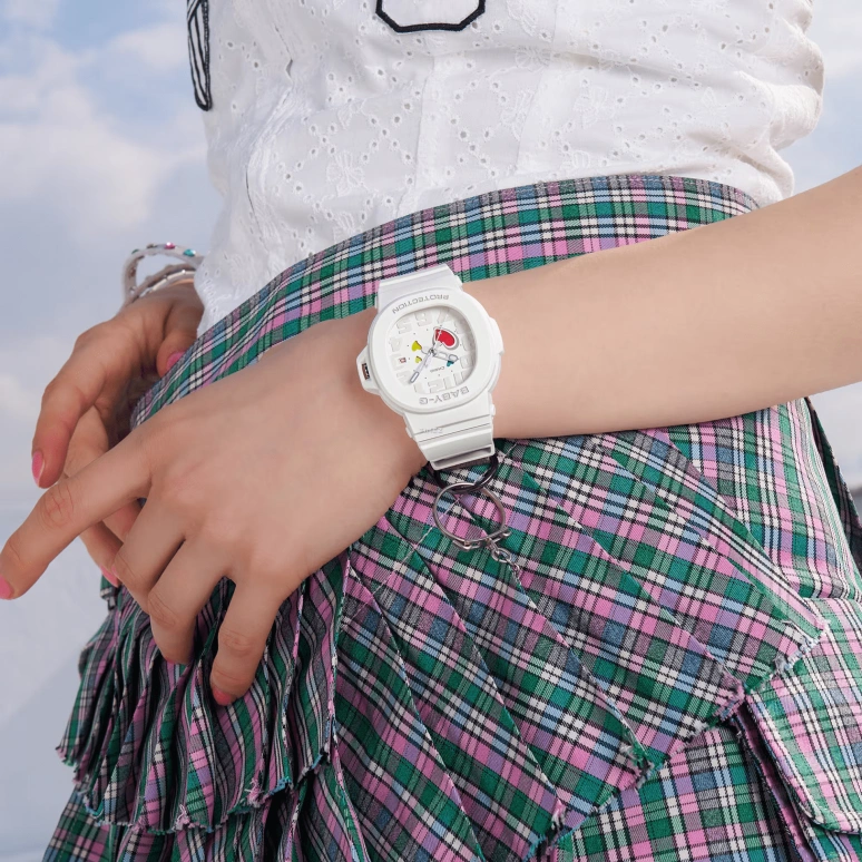 Casio,BABY-G 46.60x42.10mm,46.60x42.10mm,Resin,White,Quartz,Day,Hardlex,BGA10,BGA10-7A