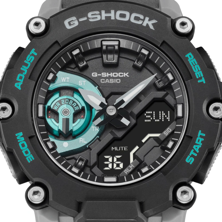 Casio,G-SHOCK 47.10mm,47.10mm,Resin,Black,Quartz,Countdown,Chronograph,Month,Date,Hardlex,Round,GA2200M,GA2200M-1A