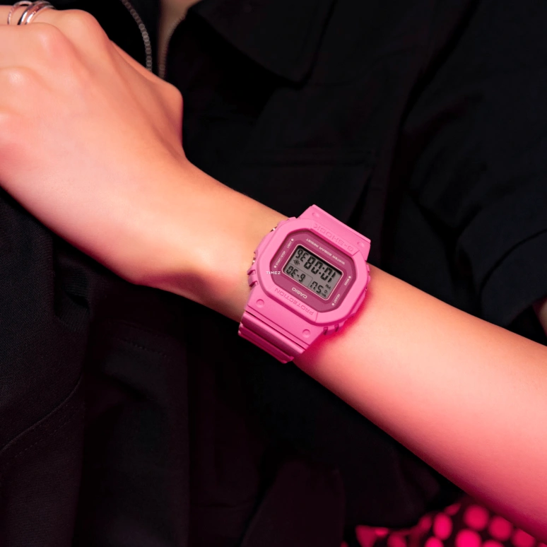 Casio,G-SHOCK 45.70x40.50mm,45.70x40.50mm,Bio-sourced,Resin,Pink,Quartz,Countdown,Chronograph,Month,Date,Hardlex,Glass,Square,GMDS5610PP,GMDS5610PP-4