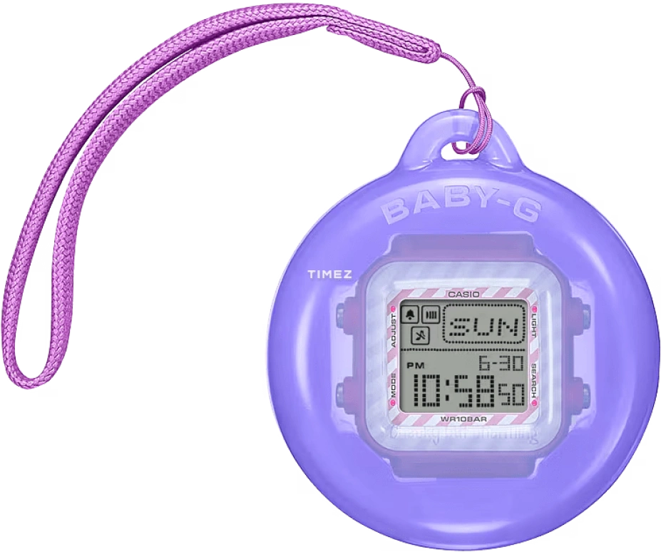 Casio,BGD-10 42.80x39mm,42.80x39mm,Resin,Pink,Grey,Quartz,Countdown,Chronograph,Month,Date,Hardlex,Square,BGD10KKM,BGD10KKM-1