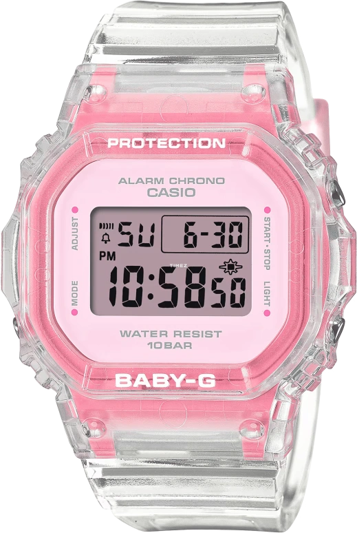 Casio,BGD-565 42.10x37.90mm,42.10x37.90mm,Resin,Pink,Quartz,Countdown,Chronograph,Month,Date,Hardlex,Square,BGD565SJ,BGD565SJ-7
