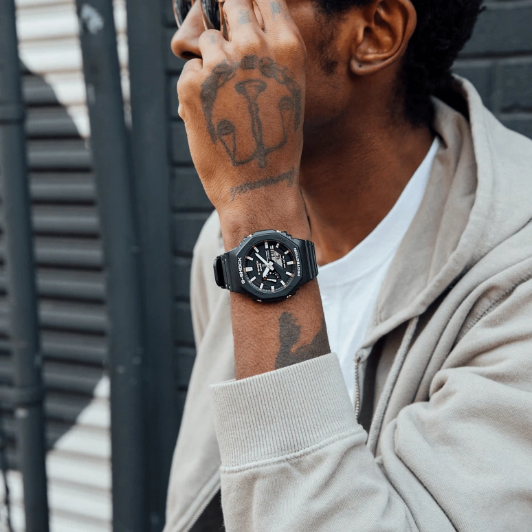 Casio,G-SHOCK 45.40mm,45.40mm,Carbon,Bio-sourced,Resin,Black,Quartz,Countdown,Chronograph,Month,Date,Hardlex,Octagon,GA2100RL,GA2100RL-1A