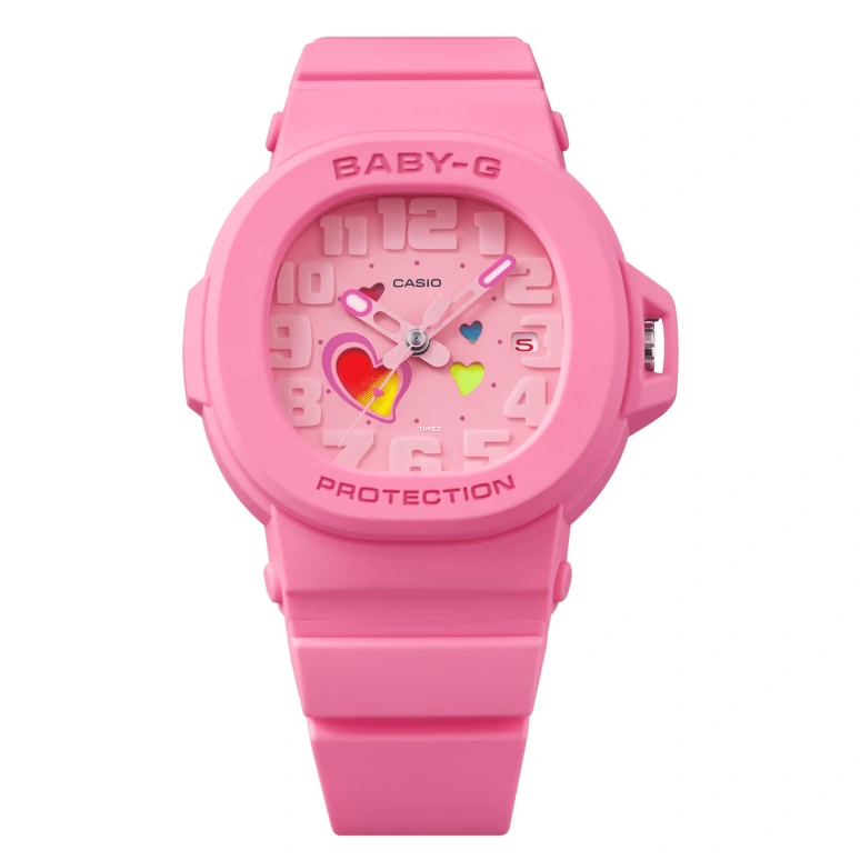 Casio,BABY-G 46.60x42.10mm,46.60x42.10mm,Resin,Pink Red,Quartz,Day,Hardlex,BGA10,BGA10-4A