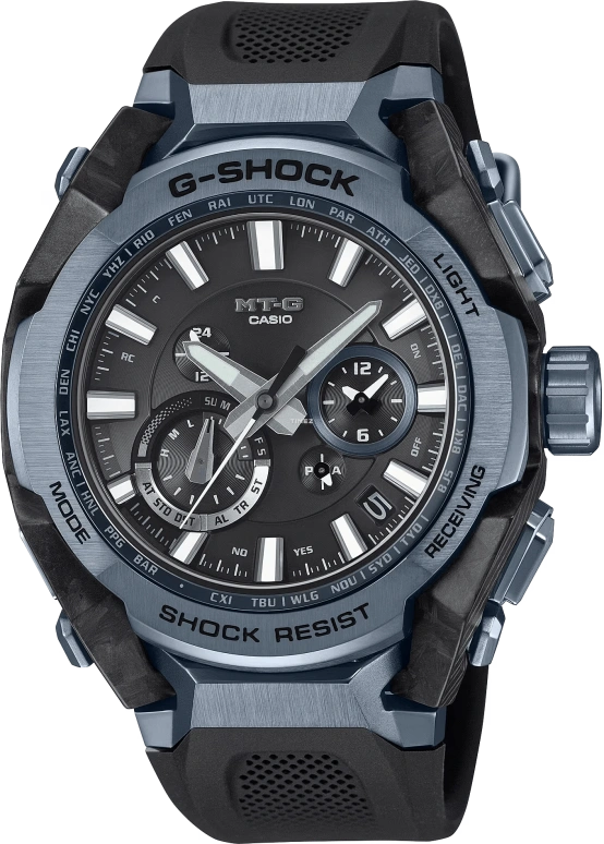 Casio,MTG 56.60x45.30mm,56.60x45.30mm,Stainless Steel,Carbon,Black,Quartz,Countdown,Chronograph,Date,Day,Sapphire,Crystal Glass,Round,MTGB4000B1A2