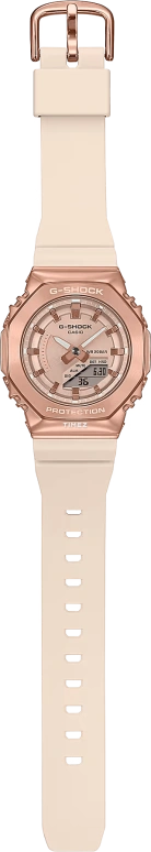 Casio,G-SHOCK 40.40mm,40.40mm,Resin,Pink Gold,Quartz,Countdown,Chronograph,Month,Date,Hardlex,Octagon,GMS2100PG,GMS2100PG-4A