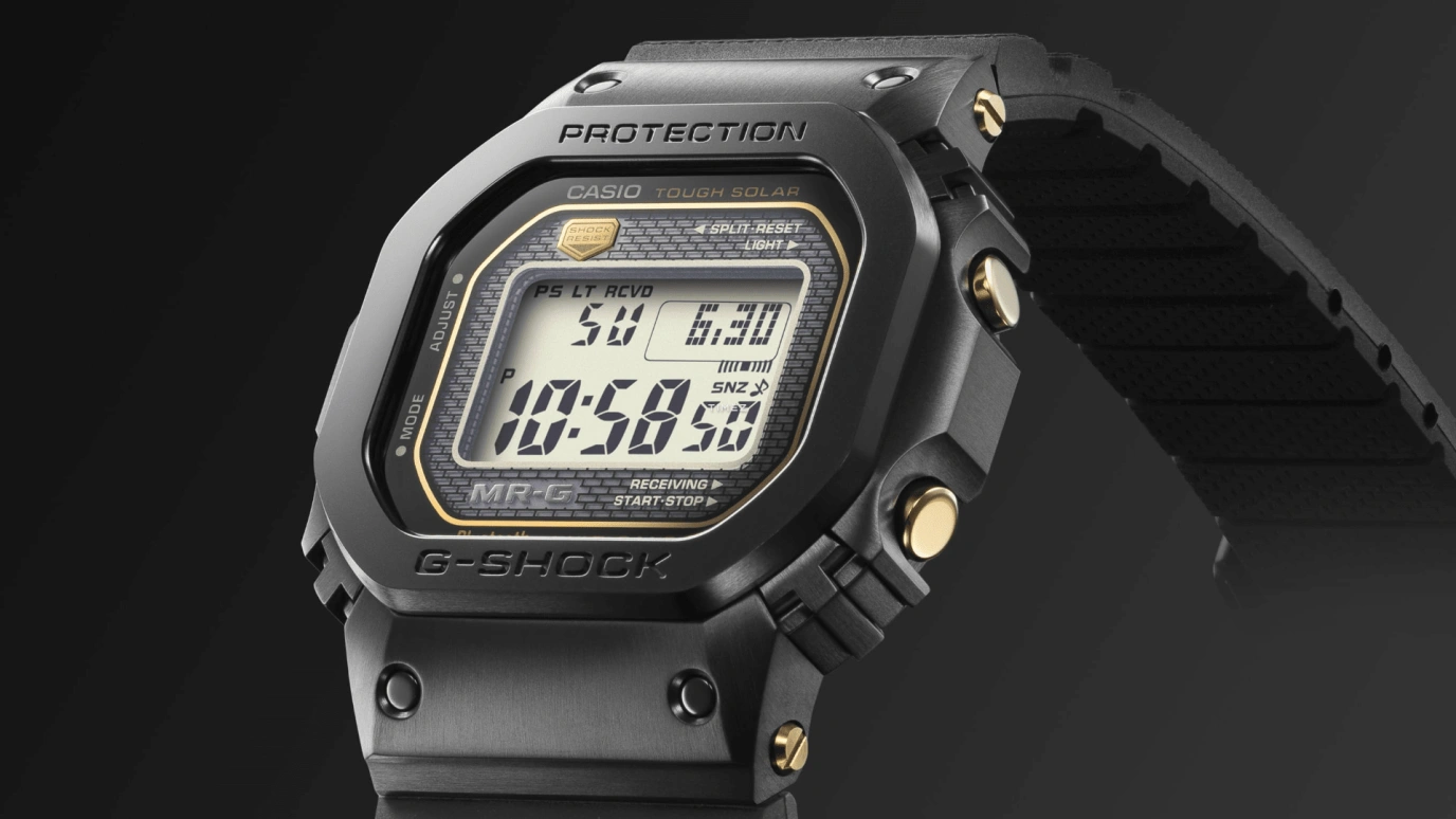 Casio,MR-G 49.40x43.20mm,49.40x43.20mm,Titanium,Cobalt Alloy,Grey,Quartz,Countdown,Chronograph,Month,Date,Plexi,Glass,Square,MRGB5000R,MRGB5000R-1