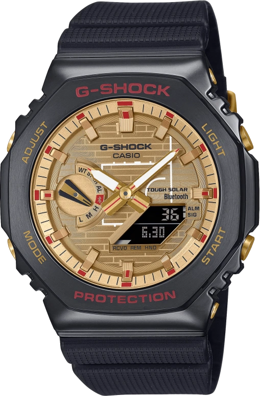 Casio,G-SHOCK 44.40mm,44.40mm,Bio-sourced,Resin,Gold,Quartz,Countdown,Chronograph,Month,Date,Hardlex,Octagon,GBM2100RH,GBM2100RH-1A