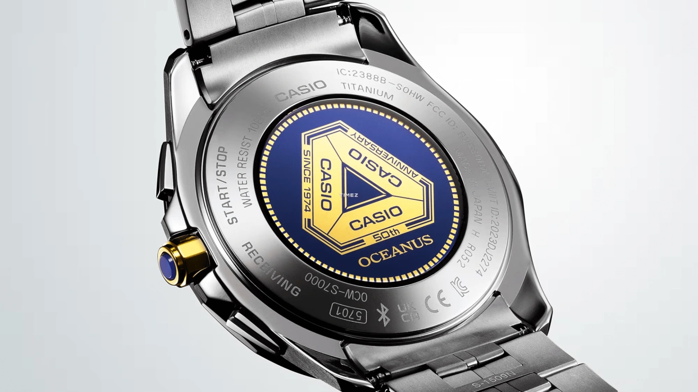 Casio,OCEANUS 47.50x42.80mm,47.50x42.80mm,Titanium,Blue,Quartz,Chronograph,Date,Day,World Time,Sapphire,Crystal Glass,Round,OCW,OCW-S7000SS-2A