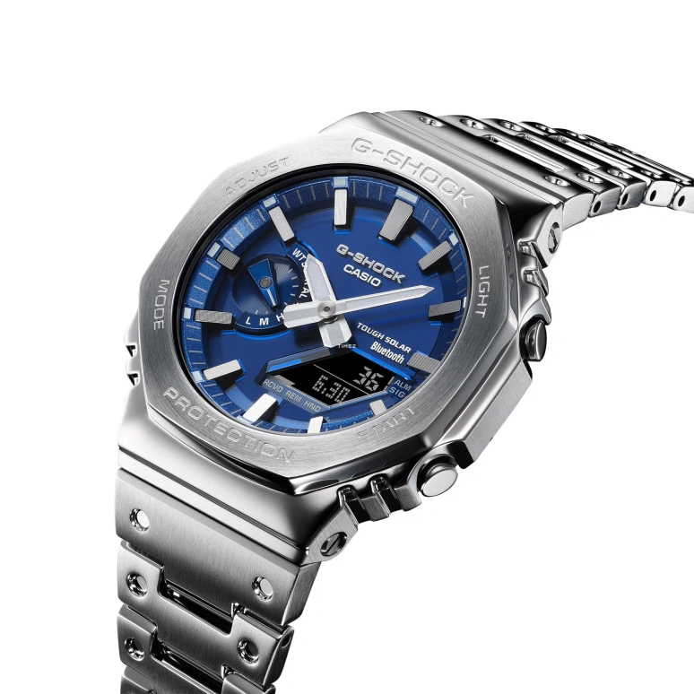 Casio,G-SHOCK 44.40mm,44.40mm,Stainless Steel,Blue,Quartz,Countdown,Chronograph,Month,Date,Hardlex,Octagon,GMB2100AD,GMB2100AD-2A