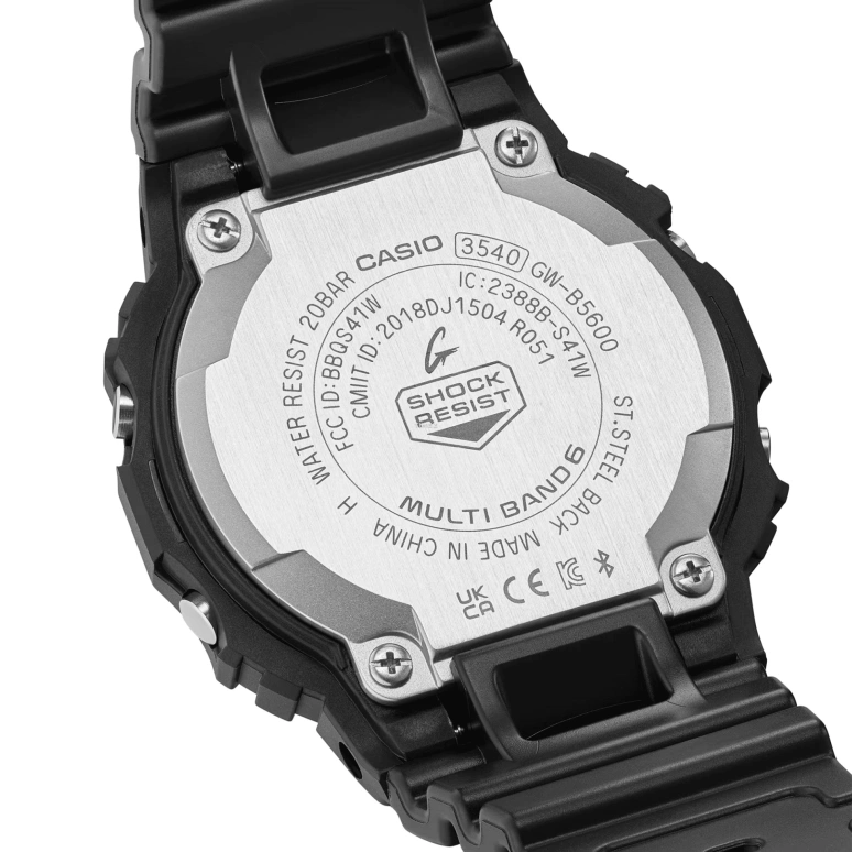 Casio,5600 48.90x42.80mm,48.90x42.80mm,Resin,Black,Quartz,Countdown,Chronograph,Month,Date,Hardlex,Square,GWB5600CY,GWB5600CY-1