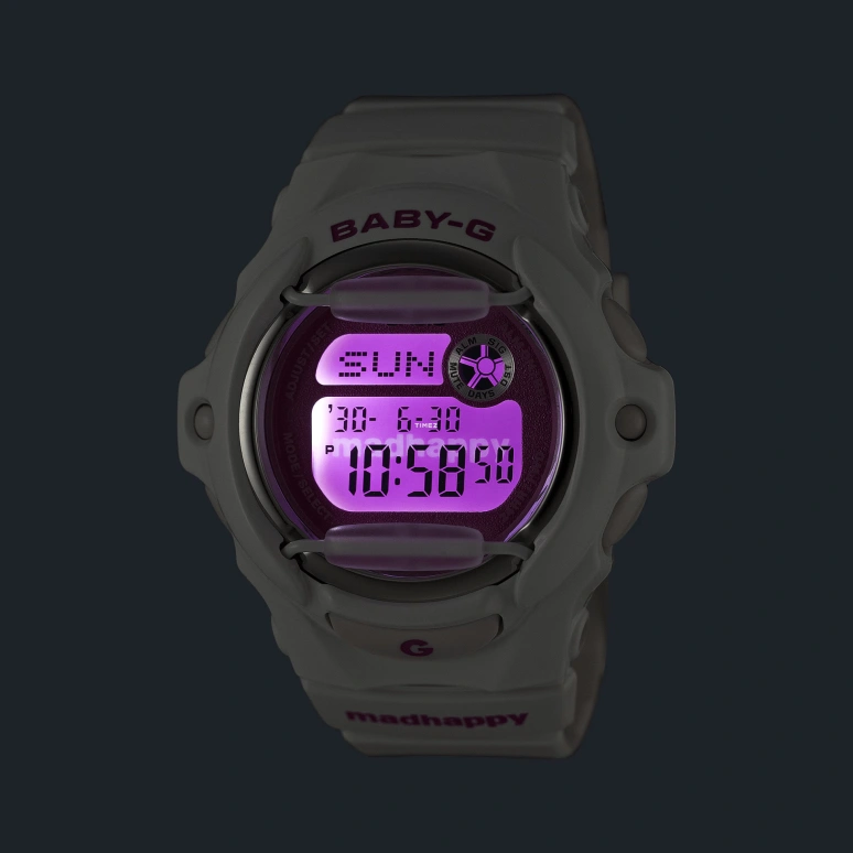 Casio,BABY-G 45.90x42.60mm,45.90x42.60mm,Resin,Pink Red,Quartz,Countdown,Chronograph,Annual Calendar,Month,Hardlex,Round,BG169MH,BG169MH-7