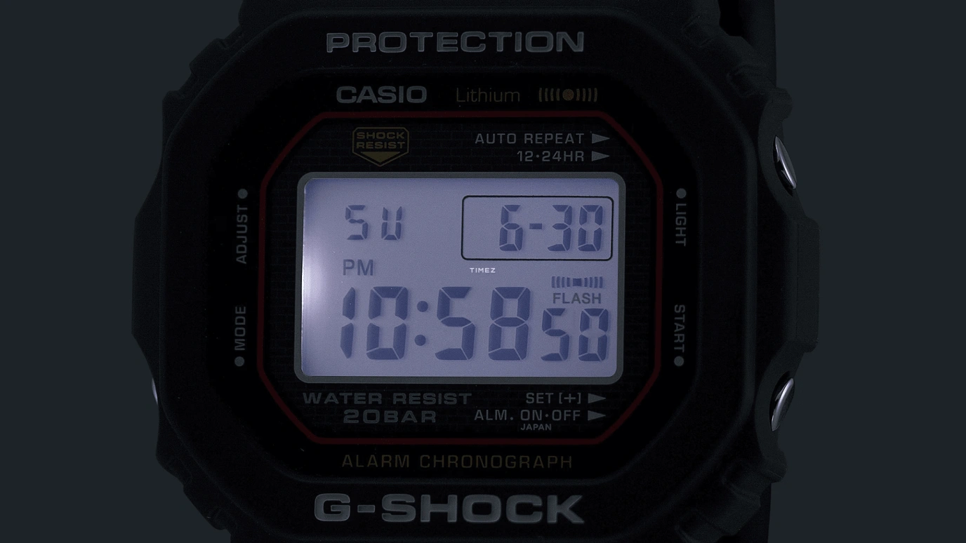Casio,G-SHOCK 48.90x42.30mm,48.90x42.30mm,Bio-sourced,Resin,Black,Quartz,Countdown,Chronograph,Month,Date,Hardlex,Square,DW5000R,DW5000R-1A
