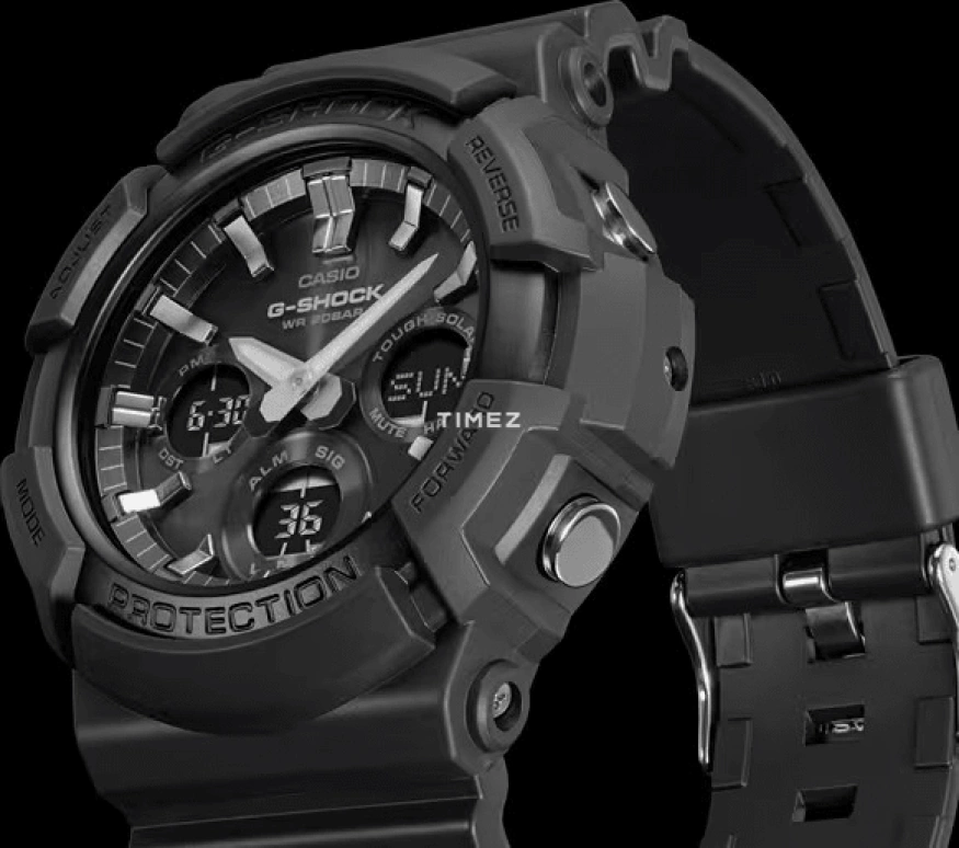 Casio,G-SHOCK 52.50mm,52.50mm,Resin,Black,Quartz,Countdown,Chronograph,Month,Date,Hardlex,Round,GAS100B,GAS100B-1A
